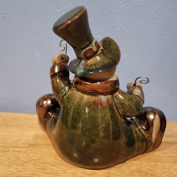 Snowman Holding JOY Sign Figurine Christmas Tabletop 8" Decor Grazed - Picture 5 of 8